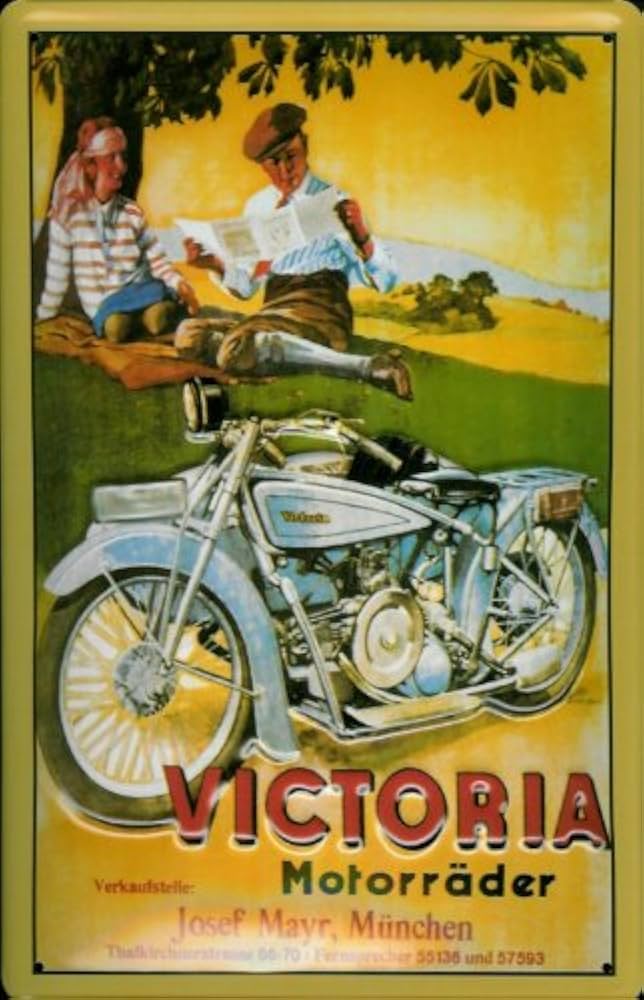 Schild 'Victoria Motorräder' (10 x 15 cm)