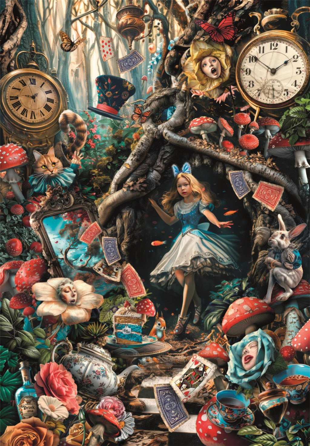 Clementoni Puzzle -Ein weiterer Tag im Wunderland (1000 Teile)