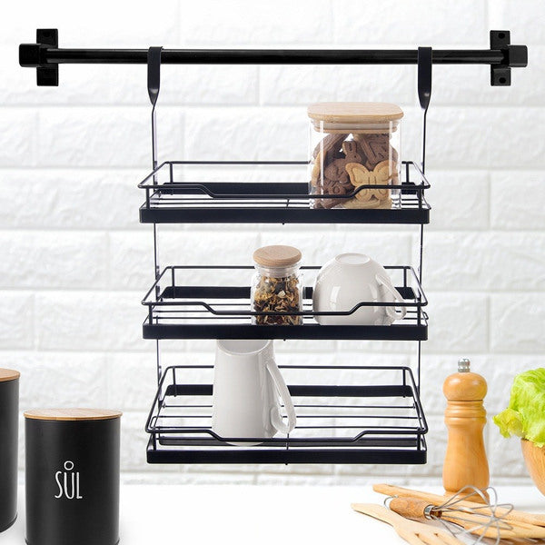 Küchenregal aus Metall (schwarz)