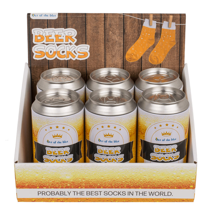 Socken "Bier", in Metalldose