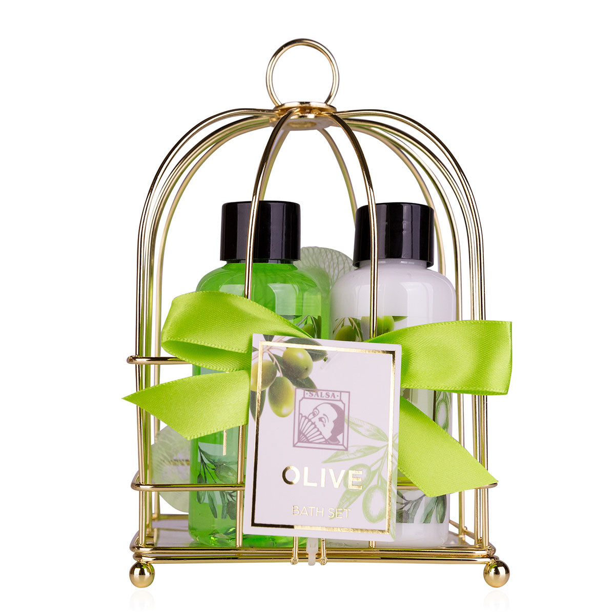 Geschenkset "Olive", in Vogelkäfig (Duschgel und Bodylotion, Duft: Olive)