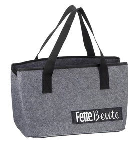 Filztasche "Fette Beute", (38 x 26 x 26.5 cm)
