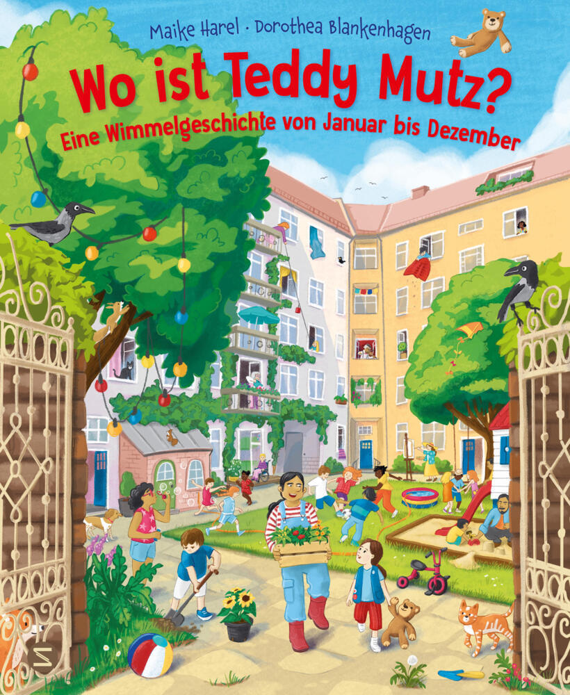Wo ist Teddy Mutz? Eine Wimmelgeschichte von Januar bis Dezember (Maike Harel)