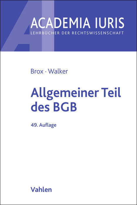 Allgemeiner Teil des BGB (Hans Brox)