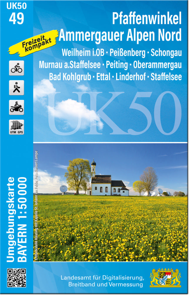 UK50-49 Pfaffenwinkel, Ammergauer Alpen Nord (Umgebungskarte 1:50000) (Breitband Und Vermessung, Bayern Landesamt Für Digitalisierung)