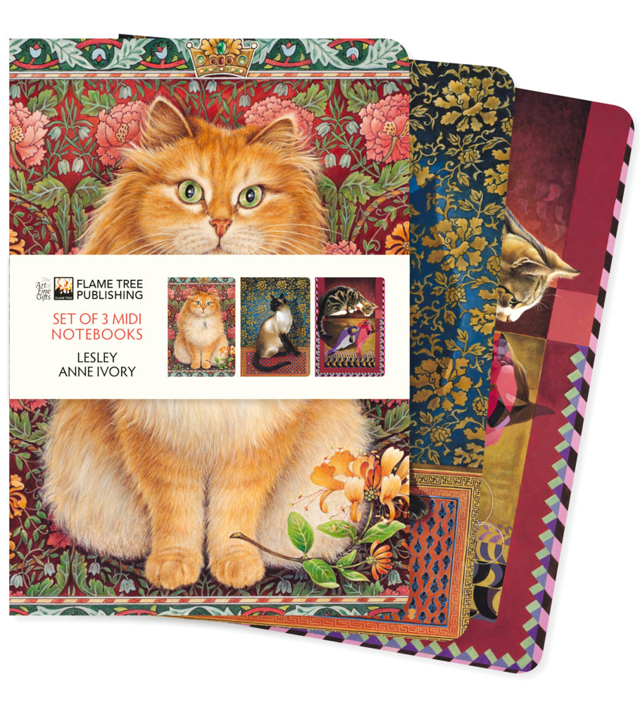 Dreier Set Mittelformat-Notizbücher: Lesley Anne Ivory (Flame Tree Publishing)