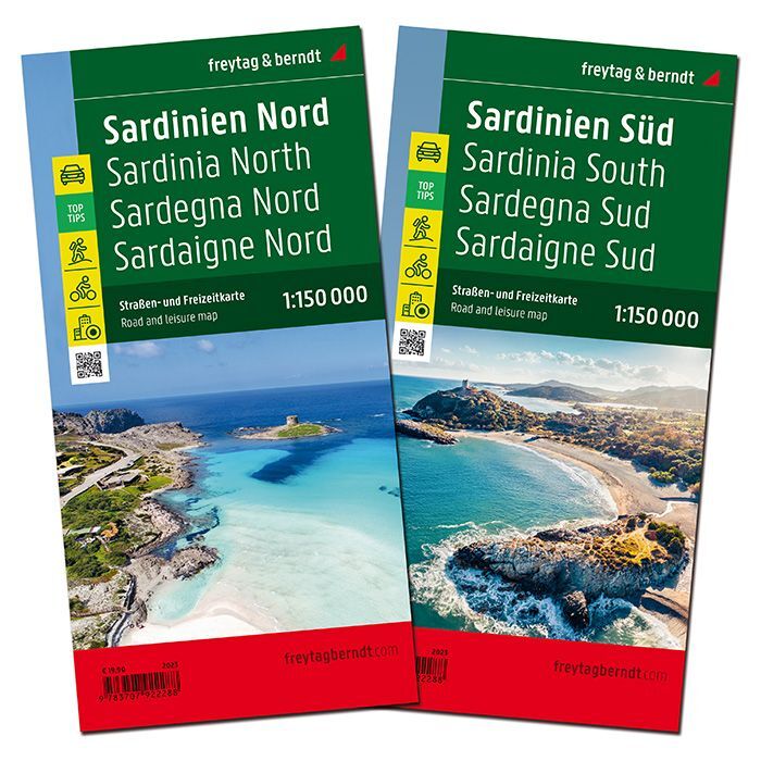 Sardinien, Straßenkarten-Set 1:150.000, freytag & berndt (Freytag & Berndt)