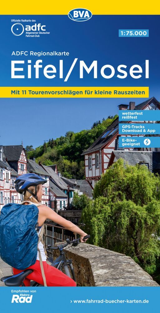 ADFC-Regionalkarte Eifel/ Mosel, 1:75.000, mit Tagestourenvorschlägen, reiß- und wetterfest, E-Bike-geeignet, GPS-Tracks-Download (Allgemeiner Deutscher Fahrrad-Club E.V. (Adfc))