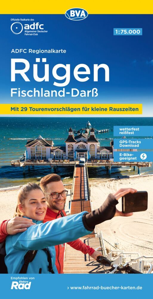 ADFC-Regionalkarte Rügen Fischland-Darß, 1:75.000, mit Tagestourenvorschlägen, reiß- und wetterfest, E-Bike-geeignet, GPS-Tracks-Download (Allgemeiner Deutscher Fahrrad-Club E.V. (Adfc))