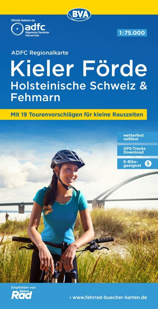 ADFC-Regionalkarte Kieler Förde Holsteinische Schweiz & Fehmarn, 1:75.000, mit Tagestourenvorschlägen, reiß- und wetterfest, E-Bike-geeignet, GPS-Tracks Download (Allgemeiner Deutscher Fahrrad-Club E.V. (Adfc))