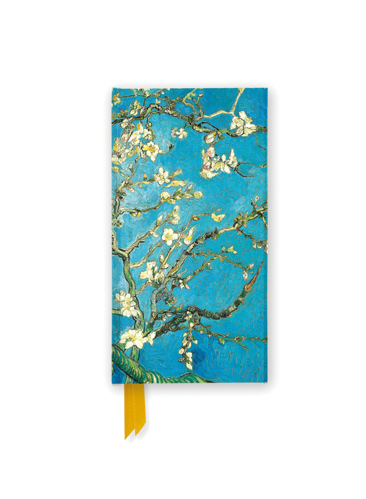 Schmales Hardcover-Notizbuch: Vincent van Gogh, Mandelbaum in Blüte (Flame Tree Publishing)