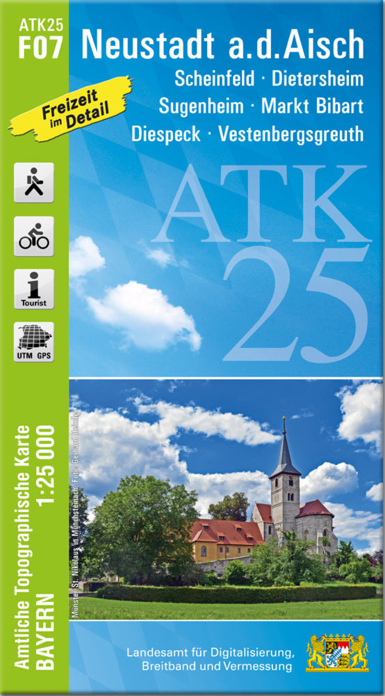 ATK25-F07 Neustadt a.d.Aisch (Amtliche Topographische Karte 1:25000) (Breitband Und Vermessung, Bayern Landesamt Für Digitalisierung)
