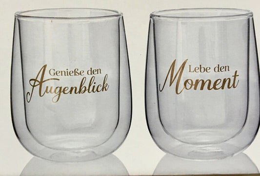Doppelwandige XXL Gläser Moment & Augenblick 2er-Set