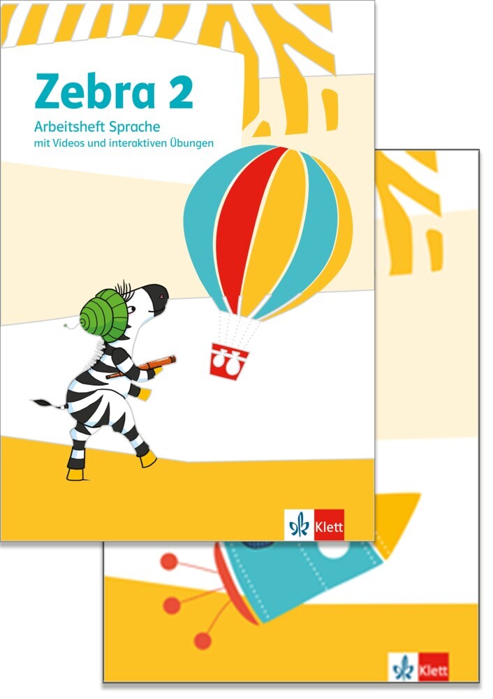 Zebra 2, Arbeitsheft Sprache, Arbeitsheft Lesen/Schreiben mit digitalen Medien Klasse 2, 2 Bde.
