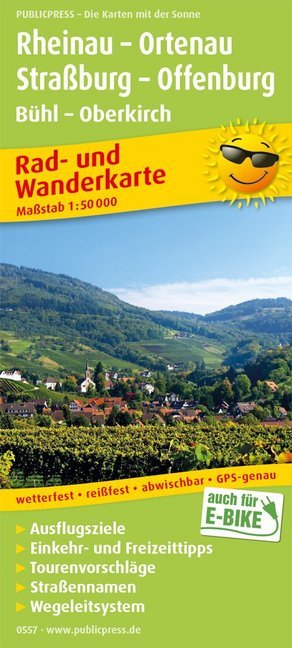 PublicPress Rad- und Wanderkarte Rheinau - Ortenau, Straßburg - Offenburg, Bühl - Oberkirch
