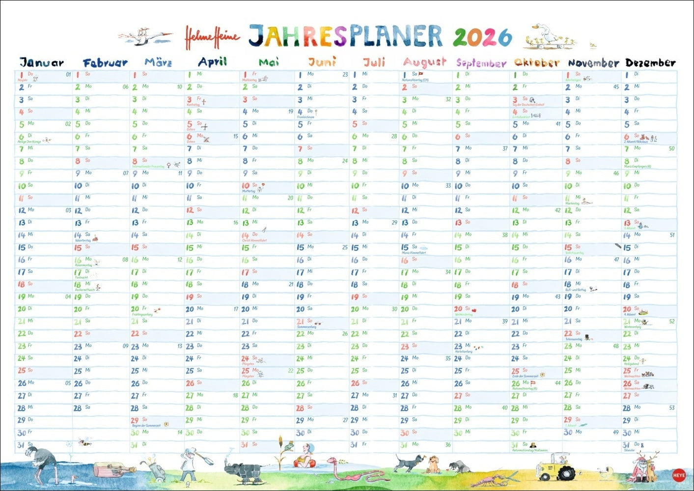 Helme Heine: Tafelkalender A3 2026