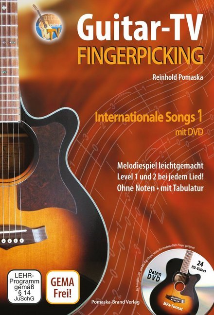 Guitar-TV: Fingerpicking - Internationale Songs 1 (mit DVD), m. 1 DVD-ROM.Tl.1 (Reinhold Pomaska)