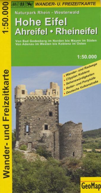 Hohe Eifel, Ahreifel, Rheineifel Wander- und Freizeitkarte (Geomap)
