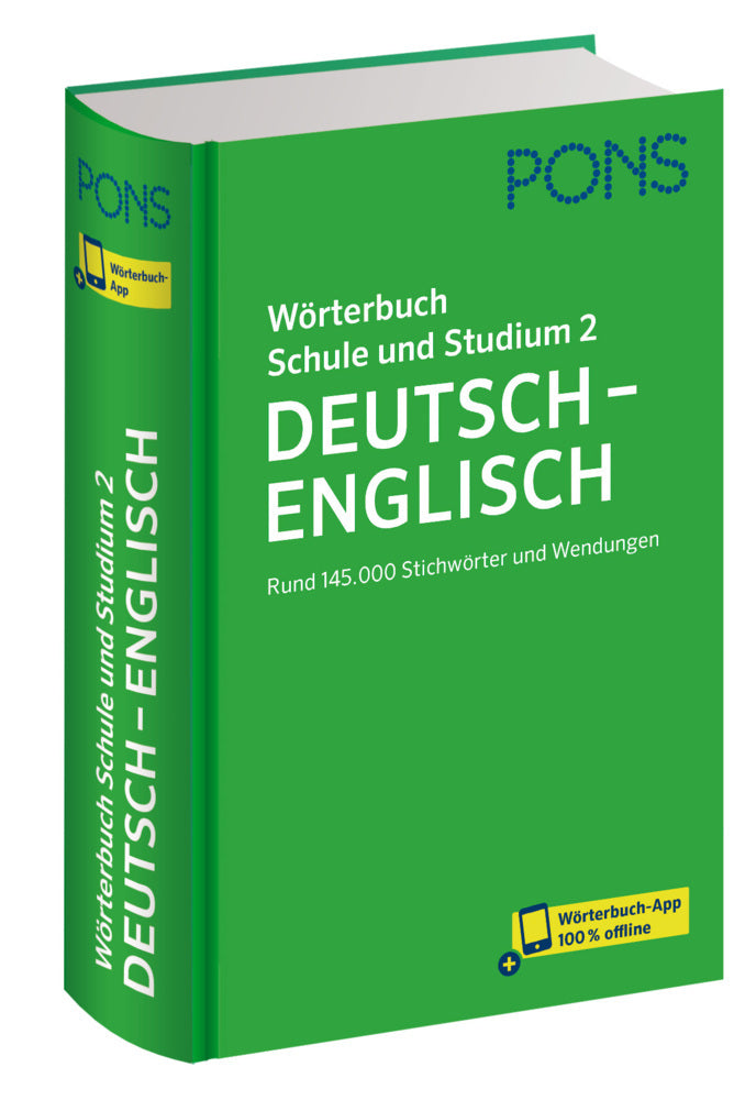 PONS Wörterbuch Schule und Studium Deutsch - Englisch, Band 2, m. Buch, m. Online-Zugang