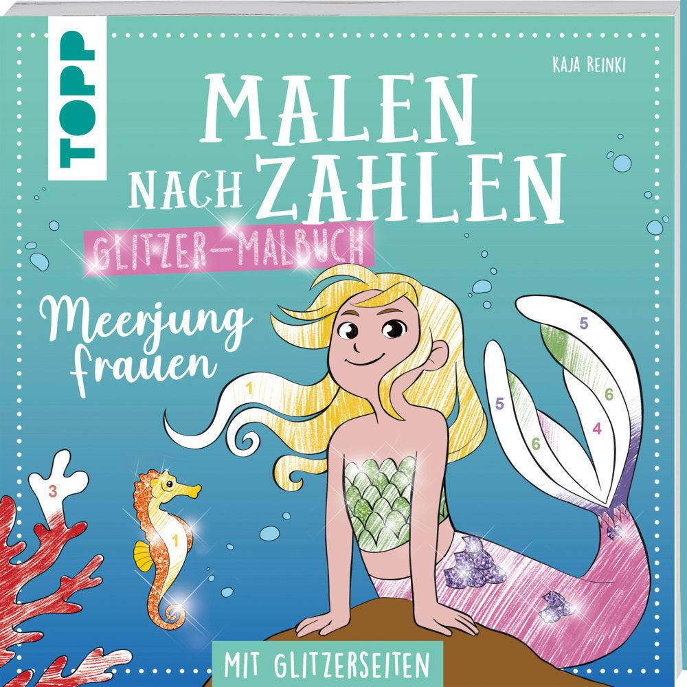 Malen nach Zahlen Glitzer-Malbuch Meerjungfrauen (Kaja Reinki)