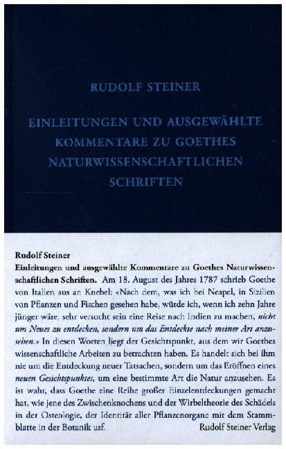 Einleitungen zu Goethes Naturwissenschaftlichen Schriften (Rudolf Steiner)