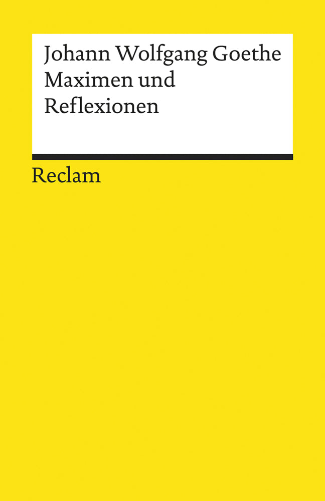 Maximen und Reflexionen (Johann Wolfgang Von Goethe)