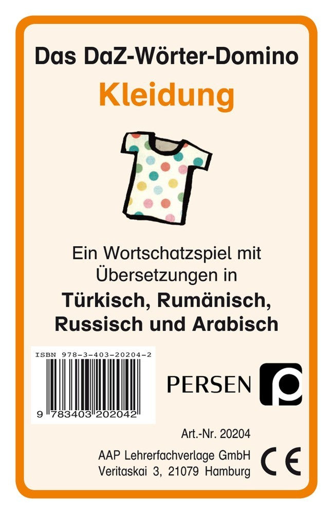 Das DaZ-Wörter-Domino: Kleidung (Klara Kirschbaum)