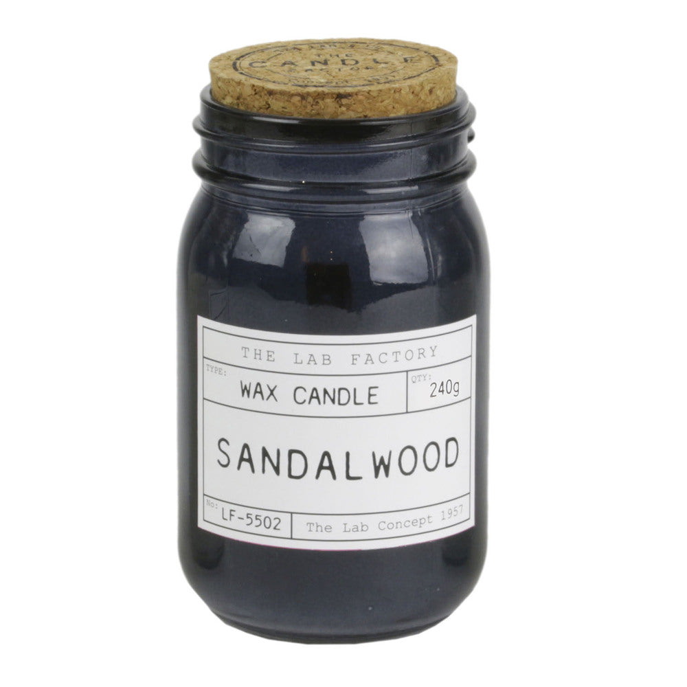 Duftkerze "Sandelholz" im Glas, mit Holzdocht