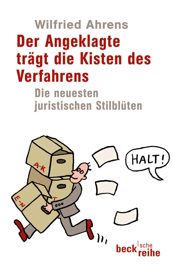 Der Angeklagte trägt die Kisten des Verfahrens (Wilfried Ahrens)
