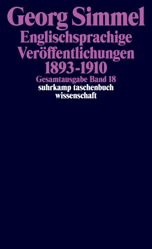 Englischsprachige Veröffentlichungen 1893-1910 (Georg Simmel)