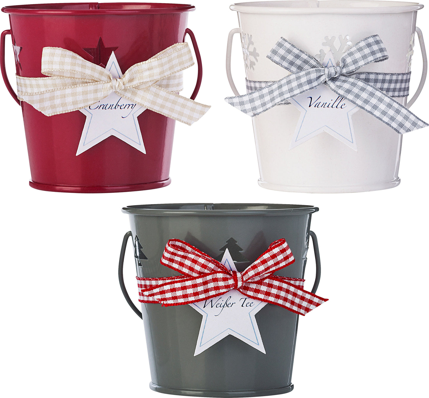 Duftkerzen im Eimerchen, 3er-Set