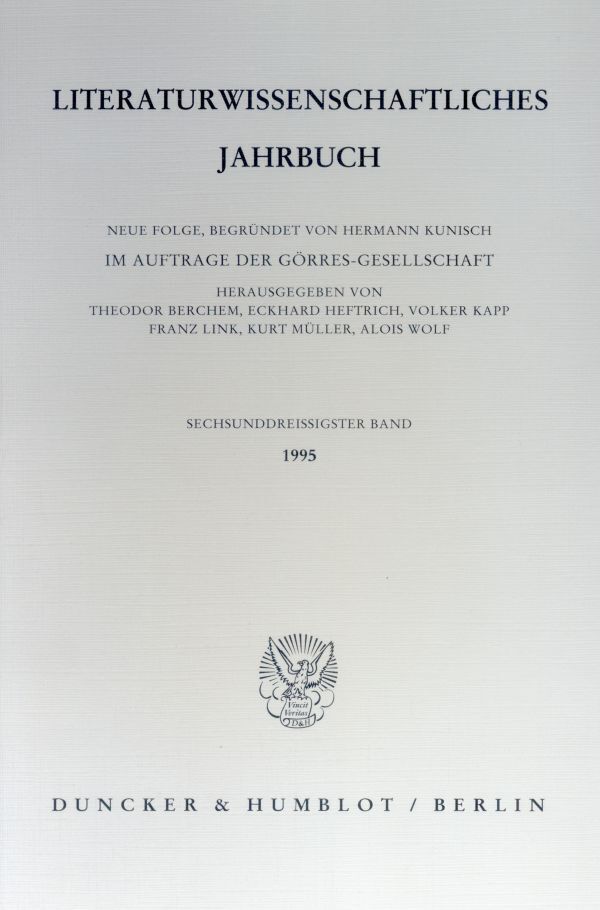 Literaturwissenschaftliches Jahrbuch. (Theodor Berchem)