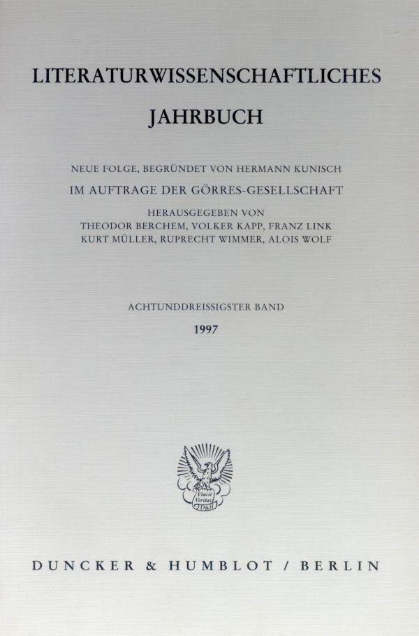 Literaturwissenschaftliches Jahrbuch.Bd.38/1997 (Theodor Berchem)