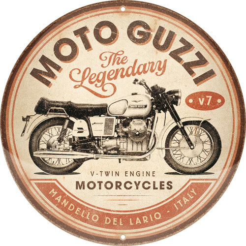 Blechschild "Moto Guzzi" rund (35.0 x 35.5)
