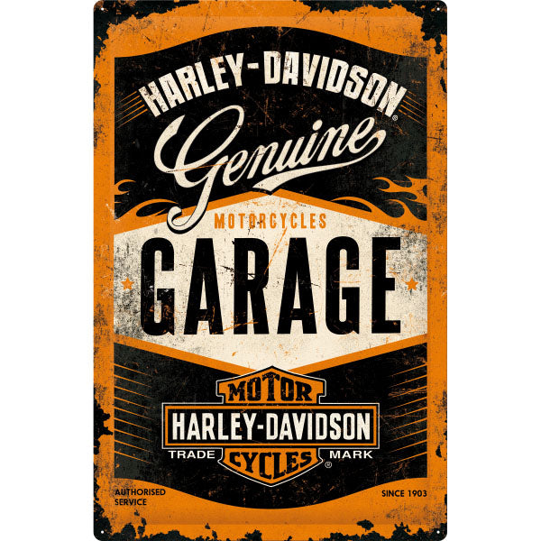 Blechschild "Harley-Davidson Garage" (60 x 40 cm)