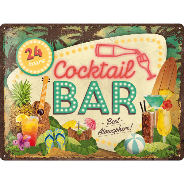 Blechschild "Cocktail Bar" (40 x 30 cm)