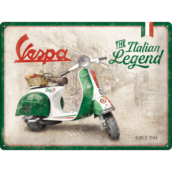 Blechschild "Vespa Italian Legend" (40 x 30 cm)