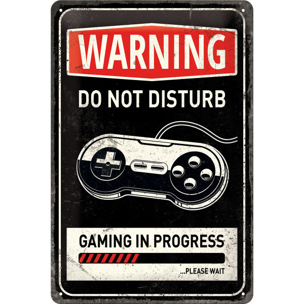 Nostalgic-Art Merchandising Schild Gaming in Progress 20 x 30 cm, Metall (20 x 30 cm)