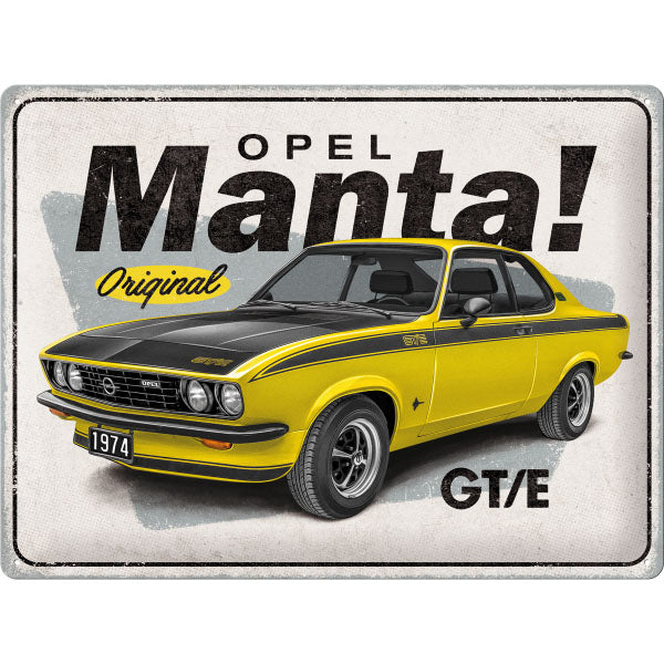 Blechschild "Opel Manta GT/E" (40 x 30 cm)