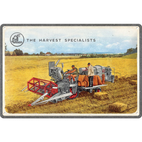 Blechschild "Claas - The Harvest Specialists" (30 x 20 cm)