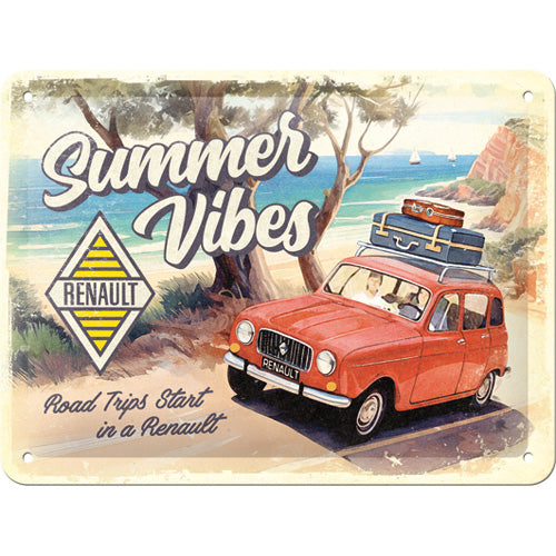 Blechschild "Renault Summer Vibes" (15 x 20 cm)