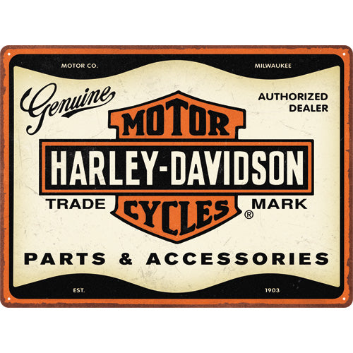 Blechschild "Harley-Davidson - Parts & Accessoires" (30 x 40 cm)