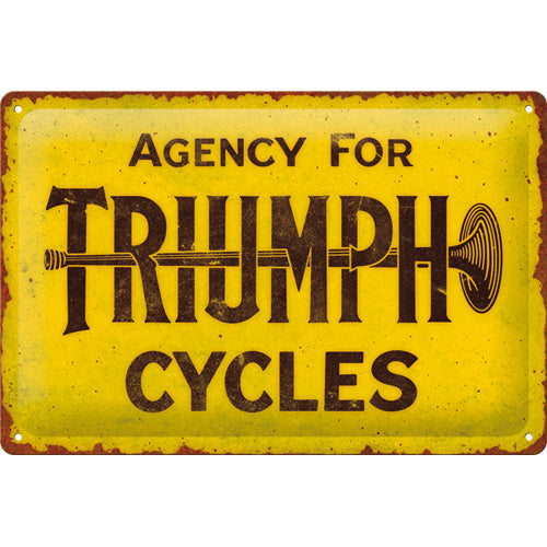 Blechschild "Agency for Triumph Cycles" (20 x 30 cm)