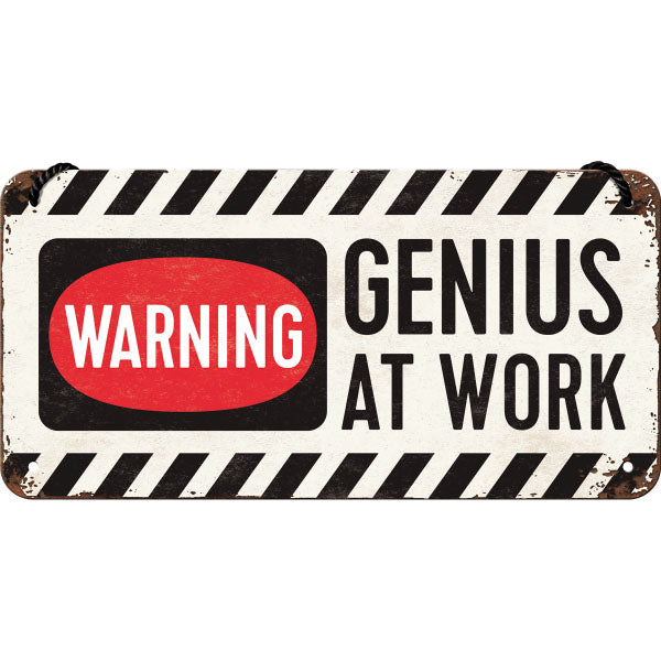Nostalgic-Art Merchandising Schild Genius at Work 20 x 10 cm, Metall (1 x 10 x 20 cm)
