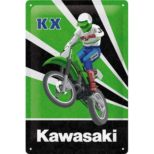 Blechschild «Kawasaki KX Motocross» (20 x 30 cm)