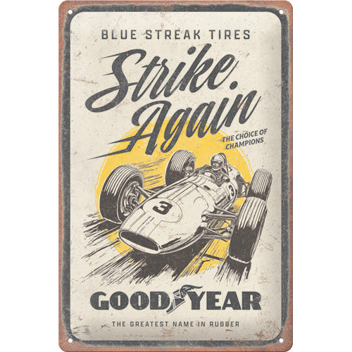 Blechschild "Goodyear Blue Strikes Again" (30 x 20 cm)