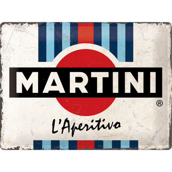 Blechschild "Martini - L'Aperitivo Racing Stripes" (40 x 30 cm)