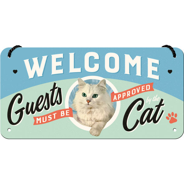 Hängeschild. Welcome Guests Cat, Animal