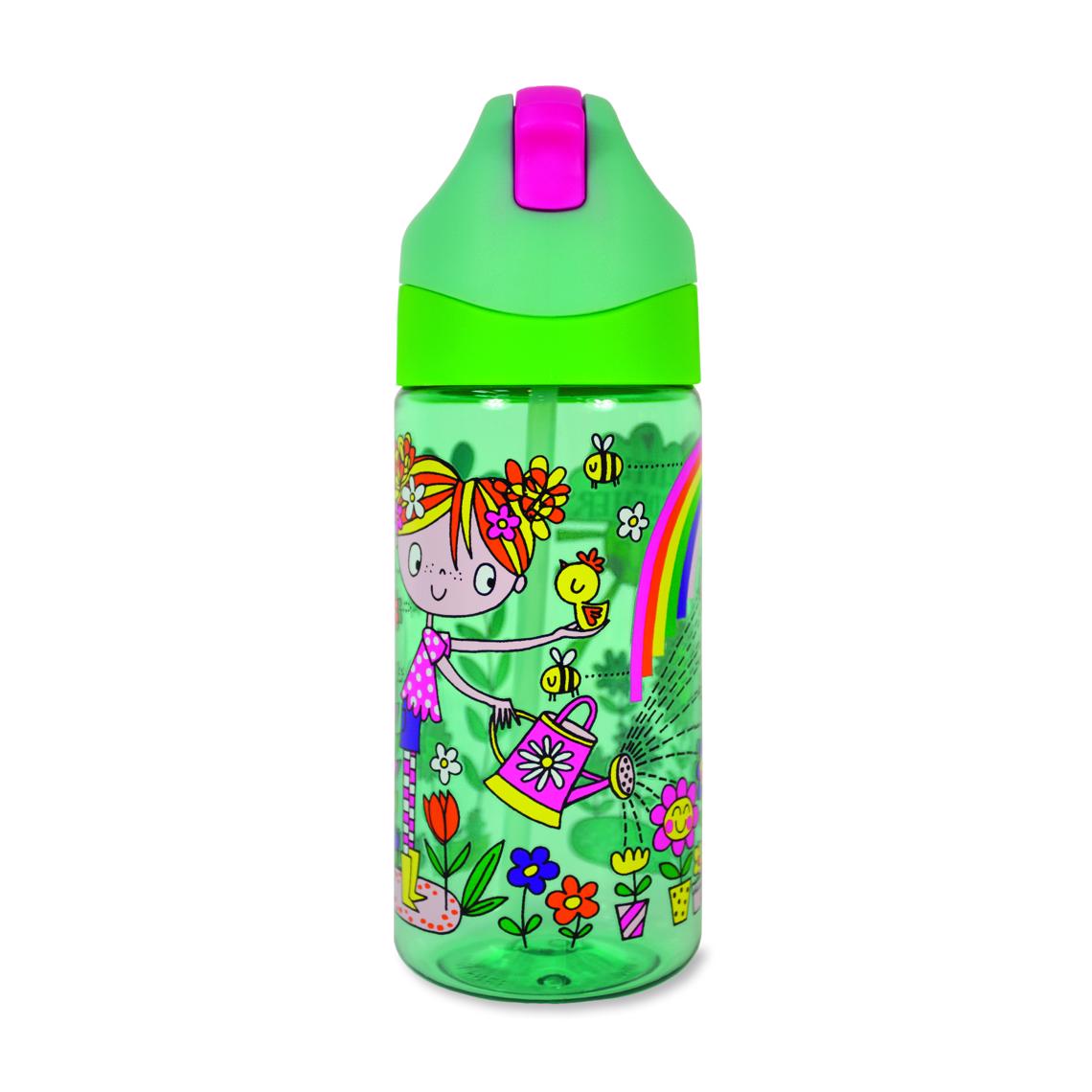 Trinkflasche mit Trinkhalm "Little Garden" (350 ml)