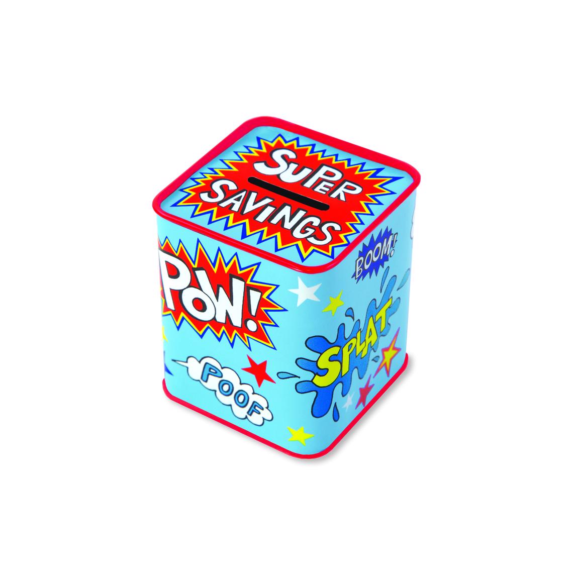 Spardose "Super Savings" (9.2 x 7.7 x 7.7 cm)